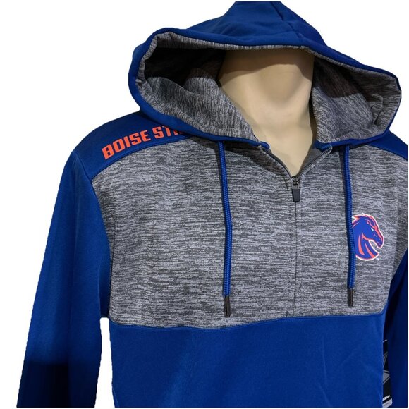 NEW Boise State BSU Broncos Colosseum Hoodie Blue 1/4 Zip Sweatshirt Men's L - Picture 3 of 12